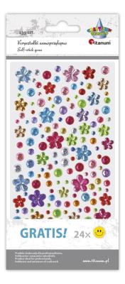 Opakowanie Kryształki samoprzylepne kwiatki mix 139szt