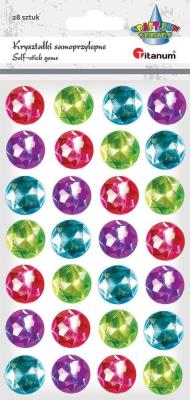 Opakowanie Kryształki samoprzylepne okrągłe 20mm mix 28szt