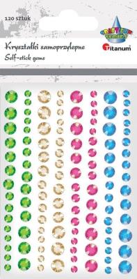 Opakowanie Kryształki samoprzylepne okrągłe 6/8mm mix 120szt