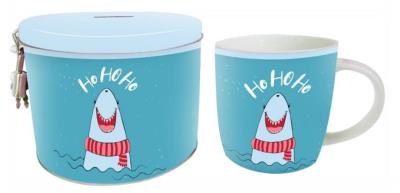 Opakowanie Kubek w puszce skarbonce - Rekin