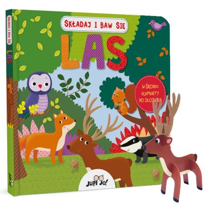 Las. Składaj i baw się. Autor: Annabel Stones. SmakLiter.pl Okładka książki Las. Składaj i baw się