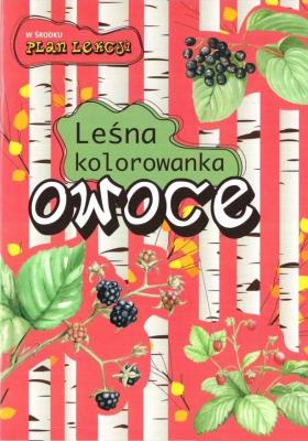 Leśna kolorowanka. Owoce. Autor: Katarzyna Kopiec-Sekieta, Eliza Kalinowska. SmakLiter.pl Okładka książki Leśna kolorowanka. Owoce