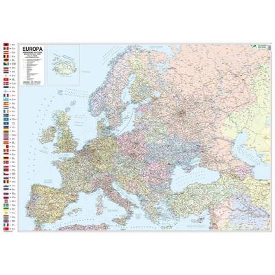 Mapa ścienna Europy. Polityczno-drogowa 1:4 300000. Wydawca: Piętka. SmakLiter.pl Opakowanie Mapa ścienna Europy. Polityczno-drogowa 1:4 300000