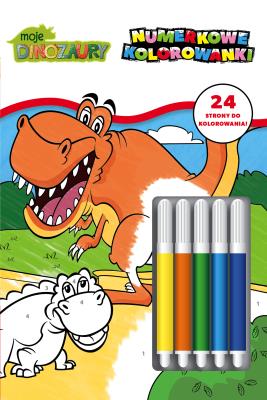 Okładka książki Moje Dinozaury. Numerkowe kolorowanki