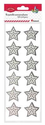 Opakowanie Naklejki foliowe gwiazdki białe 40mm 12szt