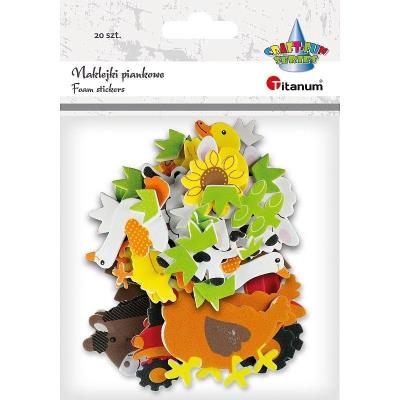 Opakowanie Naklejki piankowe zwierzęta, ptaki, gady mix 48szt