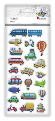 Opakowanie Naklejki wypukłe miękkie pojazdy mix 21szt