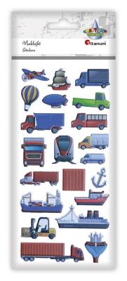 Opakowanie Naklejki wypukłe miękkie pojazdy mix 21szt