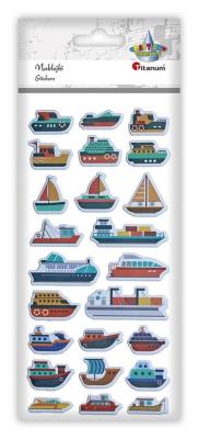 Opakowanie Naklejki wypukłe miękkie statki mix 24szt