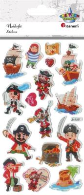 Opakowanie Naklejki wypukłe piraci mix 16szt