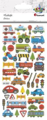 Opakowanie Naklejki wypukłe pojazdy mix 45szt