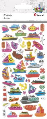 Opakowanie Naklejki wypukłe statki mix 54szt