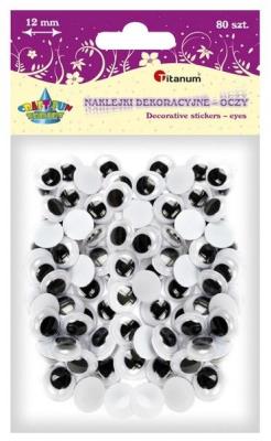 Opakowanie Oczy samoprzylepne bez rzęs 12mm okrągłe 80szt