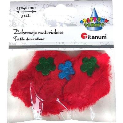 Opakowanie Ozdoba materiałowa serca 45x40mm czerwone 3szt