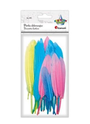 Opakowanie Piórka lotki 11-15cm pastelowe mix 24szt