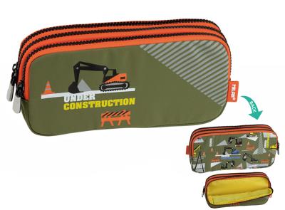 Opakowanie Piórnik 3 komorowy Milan UNDER CONSTRUCTION zielony