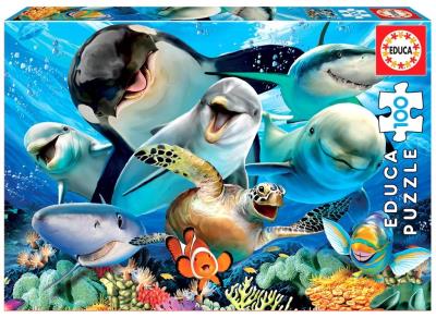 Puzzle 100 Podwodne selfie G3. Wydawca: Educa. SmakLiter.pl Opakowanie Puzzle 100 Podwodne selfie G3