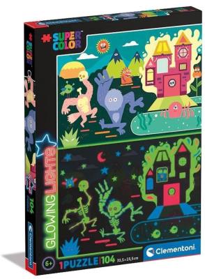 Opakowanie Puzzle 104 Super Color Glowing Monsters