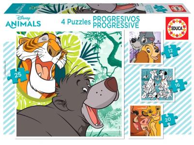Puzzle 12+16+20+25 Bohaterowie bajek Disneya G3. Wydawca: Educa. SmakLiter.pl Opakowanie Puzzle 12+16+20+25 Bohaterowie bajek Disneya G3