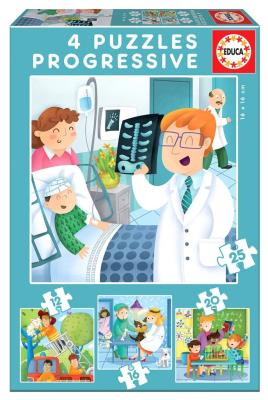 Puzzle 12+16+20+25 Kiedy dorosnę, chcę zostać.... Wydawca: Educa. SmakLiter.pl Opakowanie Puzzle 12+16+20+25 Kiedy dorosnę, chcę zostać...