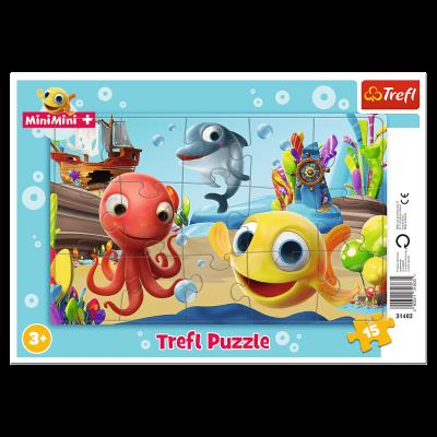 Opakowanie Puzzle 15 ramkowe Zabawy Rybki MiniMini 31402
