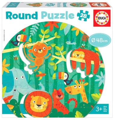 Puzzle 28 Dżungla (okrągłe) G3. Wydawca: Educa. SmakLiter.pl Opakowanie Puzzle 28 Dżungla (okrągłe) G3