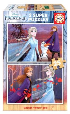 Puzzle 2x25 Kraina Lodu II (drewniane) G3. Wydawca: Educa. SmakLiter.pl Opakowanie Puzzle 2x25 Kraina Lodu II (drewniane) G3