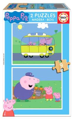Puzzle 2x9 Świnka Peppa (drewniane) G3. Wydawca: Educa. SmakLiter.pl Opakowanie Puzzle 2x9 Świnka Peppa (drewniane) G3