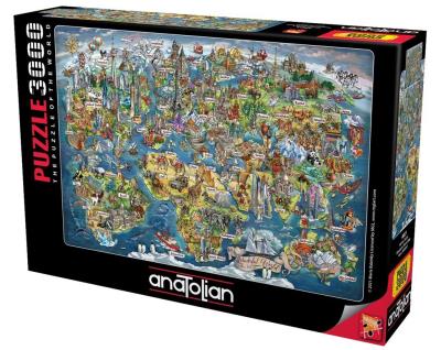 Puzzle 3000 Mapa Świata. Wydawca: Anatolian. SmakLiter.pl Opakowanie Puzzle 3000 Mapa Świata
