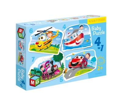 Puzzle 4w1 baby  Pojazdy. Wydawca: MULTIGRA. SmakLiter.pl Opakowanie Puzzle 4w1 baby  Pojazdy