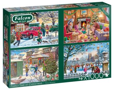 Opakowanie Puzzle 4x1000 Falcon Rodzinne święta BN G3