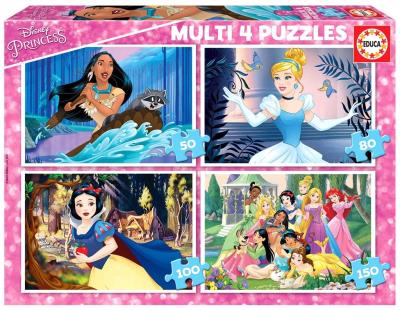 Puzzle 50+80+100+150 Księżniczki z bajek Disneya. Wydawca: Educa. SmakLiter.pl Opakowanie Puzzle 50+80+100+150 Księżniczki z bajek Disneya