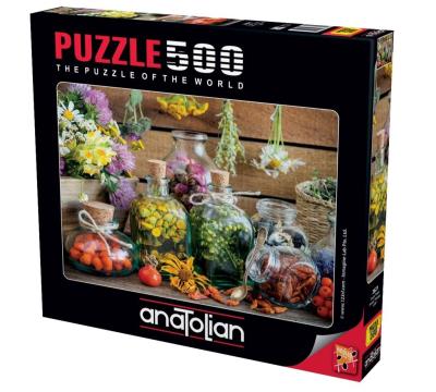 Puzzle 500 Kwiaty i nasiona. Wydawca: Anatolian. SmakLiter.pl Opakowanie Puzzle 500 Kwiaty i nasiona