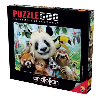 Puzzle 500 ZOO Selfie. Wydawca: Anatolian. SmakLiter.pl Opakowanie Puzzle 500 ZOO Selfie
