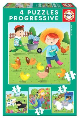 Puzzle 6+9+12+16 Zwierzęta na farmie G3. Wydawca: Educa. SmakLiter.pl Opakowanie Puzzle 6+9+12+16 Zwierzęta na farmie G3