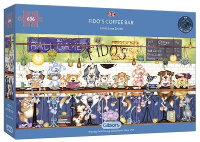 Opakowanie Puzzle 636 Kawiarnia dla psów (panorama) G3
