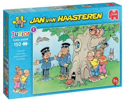 Puzzle Junior 150 Haasteren Zabawa w chowanego G3. Wydawca: Jumbo. SmakLiter.pl Opakowanie Puzzle Junior 150 Haasteren Zabawa w chowanego G3