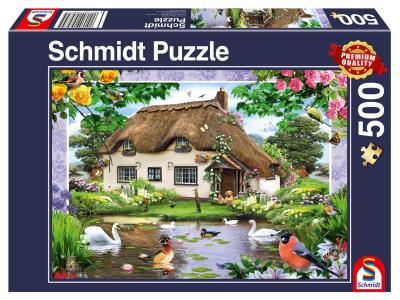 Puzzle PQ 500 Wiejski domek G3. Wydawca: Schmidt. SmakLiter.pl Opakowanie Puzzle PQ 500 Wiejski domek G3