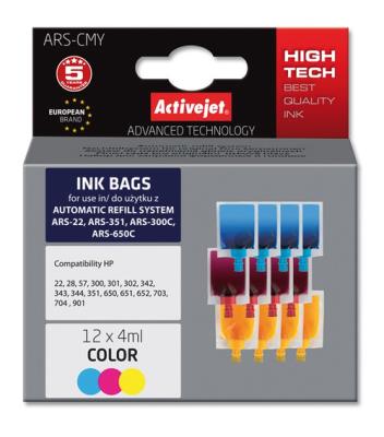 Opakowanie System uzupełnień Activejet ARS-CMY (woreczki do systemów ARS; 12 x 4 ml; kolor)