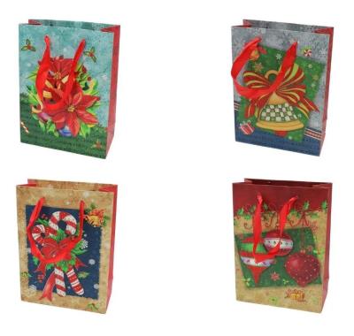 Torba prezentowa świąteczna Brokat 23,5x17,5x8 mix. Wydawca: OneDollar. SmakLiter.pl Opakowanie Torba prezentowa świąteczna Brokat 23,5x17,5x8 mix