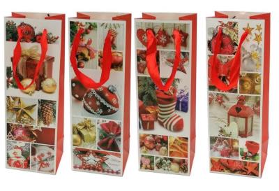 Opakowanie Torba prezentowa świąteczna Brokat 35,5x12,5x8 mix