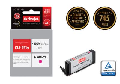 Opakowanie Tusz Activejet AC-551MR (zamiennik Canon CLI-551M; Premium; 8 ml; czerwony)