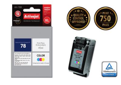 Okładka książki Tusz Activejet AH-78R (zamiennik HP 78 C6578D; Premium; 45 ml; kolor)