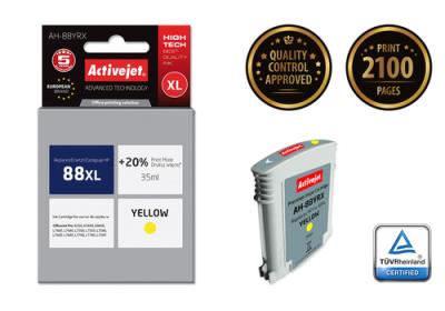 Opakowanie Tusz Activejet AH-88YRX (zamiennik HP 88XL C9393AE; Premium; 35 ml; żółty)