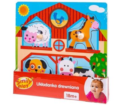 Opakowanie Układanka drewniana Farma uchwyty