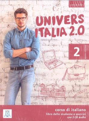 UniversItalia 2.0 B1/B2 podręcznik + ćwiczenia + 2 CD. Autor: Piotti Danila, de Savorgnani Giulia, Carrara Elena. SmakLiter.pl Okładka książki UniversItalia 2.0 B1/B2 podręcznik + ćwiczenia + 2 CD