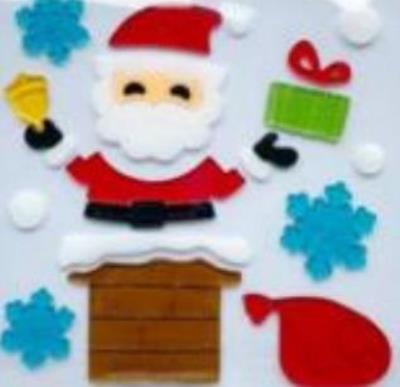 Opakowanie Żelowe naklejki dekoracyjne - BN Mikołaj w kominie