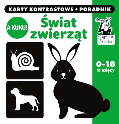 A kuku! Świat Zwierząt Karty kontrastowe + poradnik. Autor: Błachnio-Parzych Anna. SmakLiter.pl Okładka książki A kuku! Świat Zwierząt Karty kontrastowe + poradnik