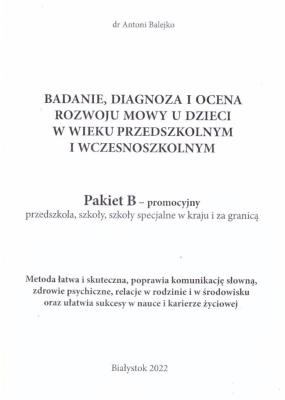 Okładka książki Badanie mowy pakiet B - promoc. przedszkola...