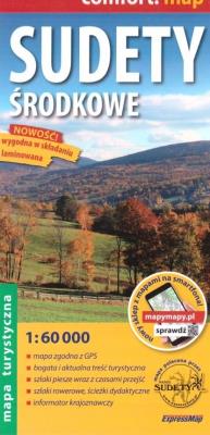 Comfort!map Sudety Środkowe 1:60 000 lam. w.2022. Autor: Opracowanie zbiorowe. SmakLiter.pl Okładka książki Comfort!map Sudety Środkowe 1:60 000 lam. w.2022